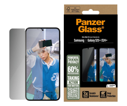 Szkło i folia ochronna PanzerGlass Ultra-Wide Fit do Samsung Galaxy S25+ privacy